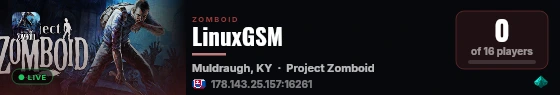 LinuxGSM live status badge