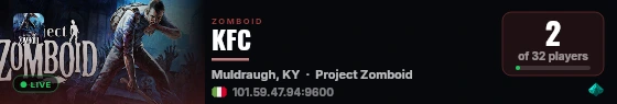 KFC live status badge
