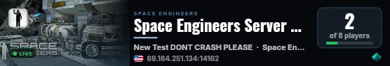 Space Engineers Server by Pingplayers.com live status badge