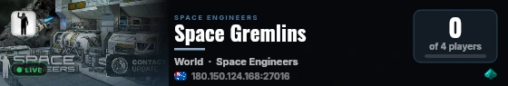 Space Gremlins live status badge
