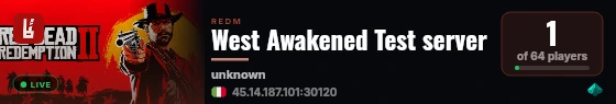 West Awakened Test server live status badge