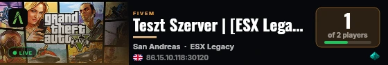 Teszt Szerver | [ESX Legacy] live status badge