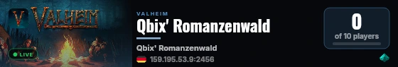 Qbix' Romanzenwald live status badge