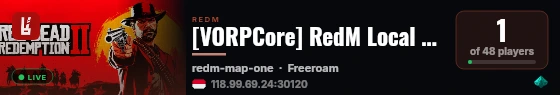 [VORPCore] RedM Local Dev live status badge