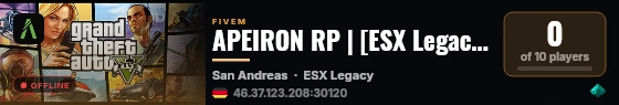 APEIRON RP | [ESX Legacy] live status badge