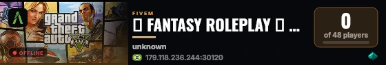 𒆜 FANTASY ROLEPLAY 𒆜 ↭🡺TOP 1 UNIVERSAL🡸↭  live status badge
