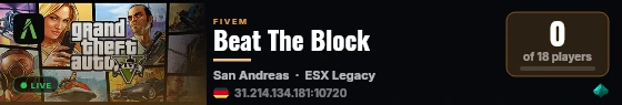 Beat The Block live status badge