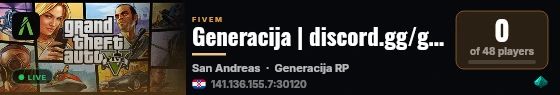 Generacija | discord.gg/generacijarp live status badge