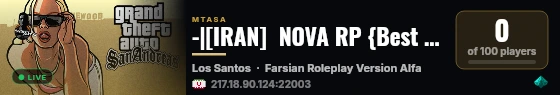 -|[IRAN]  NOVA RP {Best server RP}-Iranian server role play |- live status badge