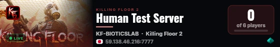 Human Test Server live status badge