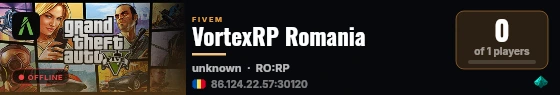 VortexRP Romania live status badge