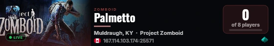Palmetto live status badge