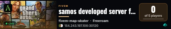 samos developed server for roleplay live status badge
