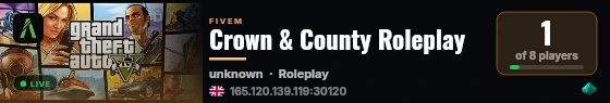 Crown & County Roleplay live status badge