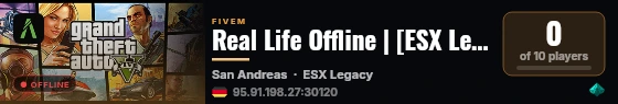 Real Life Offline | [ESX Legacy] live status badge