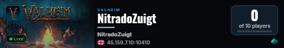 NitradoZuigt live status badge