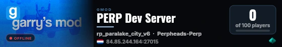 PERP Dev Server live status badge