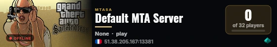 Default MTA Server live status badge