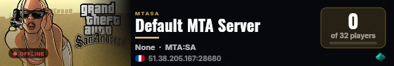 Default MTA Server live status badge