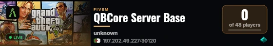 QBCore Server Base live status badge