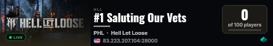#1 Saluting Our Vets live status badge