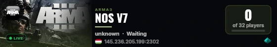 NOS V7 live status badge