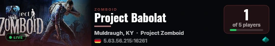 Project Babolat live status badge
