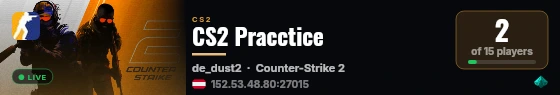 CS2 Pracctice live status badge