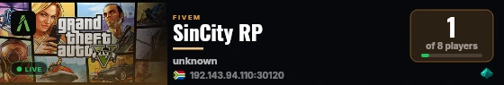 SinCity RP live status badge