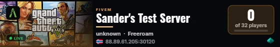Sander's Test Server live status badge