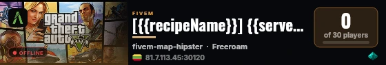 [{{recipeName}}] {{serverName}} live status badge