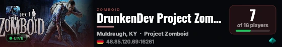 DrunkenDev Project Zomboid live status badge