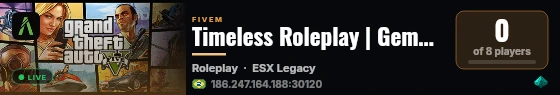 Timeless Roleplay | Gemakkelijk Wapens live status badge