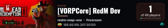 [VORPCore] RedM Dev live status badge