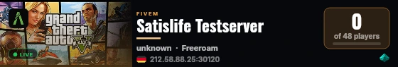 Satislife Testserver live status badge