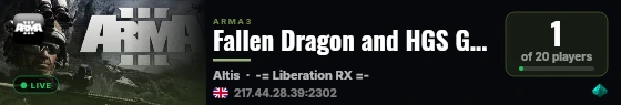 Fallen Dragon and HGS Gaming Present: Liberation live status badge