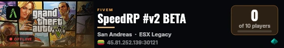 SpeedRP #v2 BETA live status badge