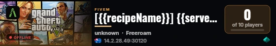 [{{recipeName}}] {{serverName}} live status badge