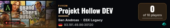 Projekt Hollow DEV live status badge