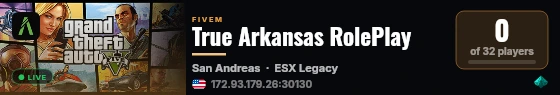True Arkansas RolePlay live status badge