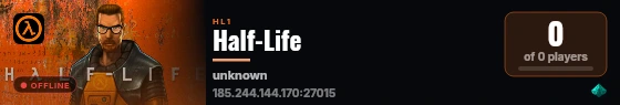 Half-Life live status badge