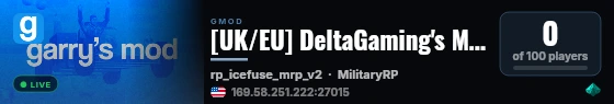 My Garry's Mod Server live status badge