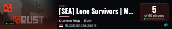 [SEA] Lone Survivors | Main | No Limit | Sri Lanka | Just Wiped live status badge