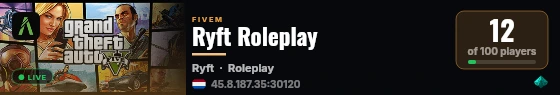 Ryft Roleplay live status badge