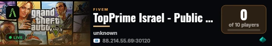TopPrime Israel - Public RolePlay live status badge