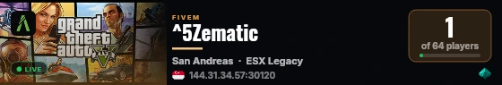 ^5Zematic live status badge