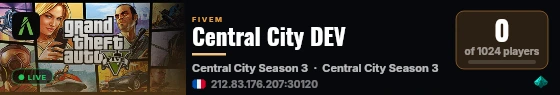 Central City DEV live status badge
