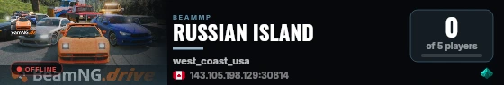 RUSSIAN ISLAND live status badge