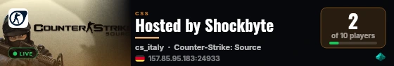 Hosted by Shockbyte live status badge
