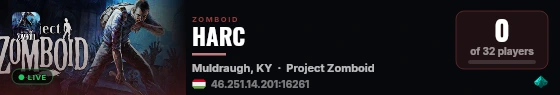 HARC live status badge